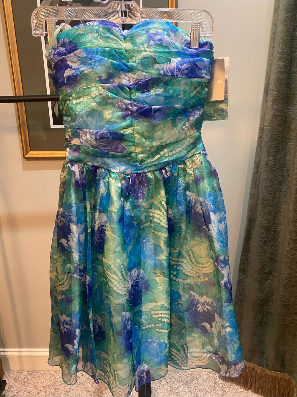 Vintage NWT Genet Vivien Corseted Floral Party Dress